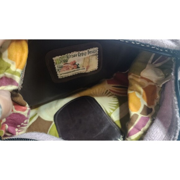 Unique Rare VINTAGE Urban Gypsy Designs 3D Feltish FLORAL So Boho Bag PURSE VguC - Picture 5 of 8